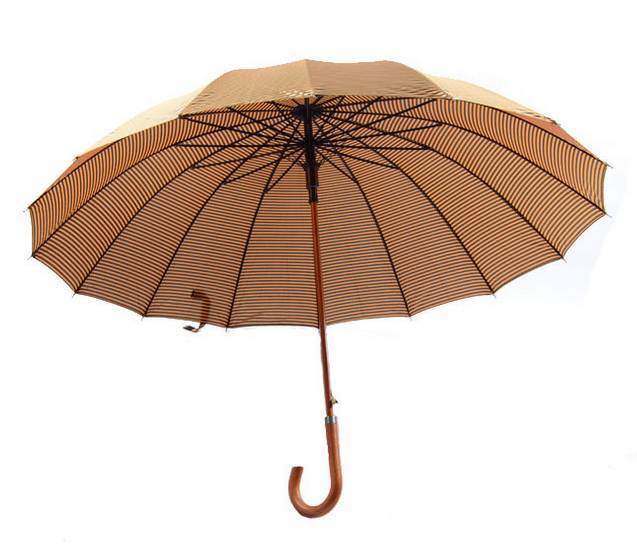 Ô dù cầm tay cán cong khung gỗ